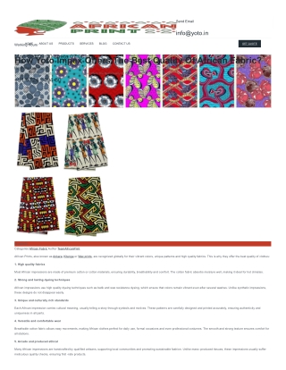 How Yoto Impex offers the best quality of African Fabric