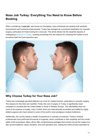 Nose Job Turkey Everything You Need to Know Before Booking