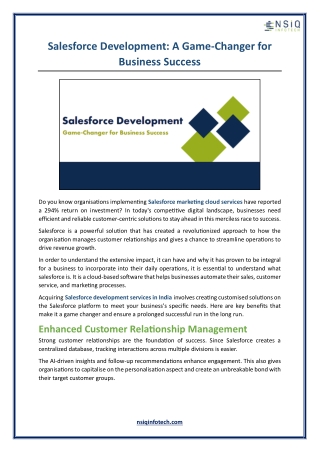 Salesforce Development - A Game Changer for Business Success