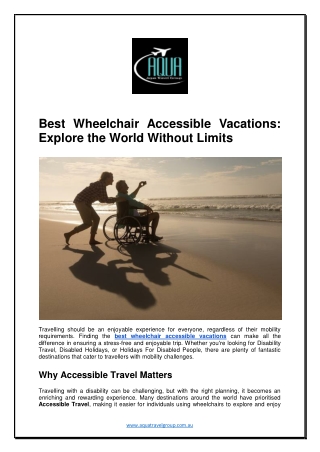 Best Wheelchair Accessible Vacations Explore the World Without Limits