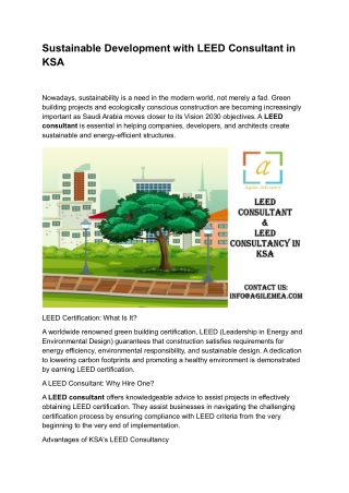 sustainable development with leed consultant