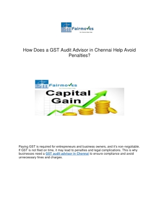 how does a gst audit advisor in chennai help