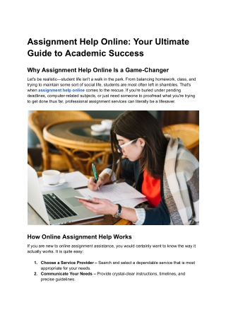 assignment help online your ultimate guide