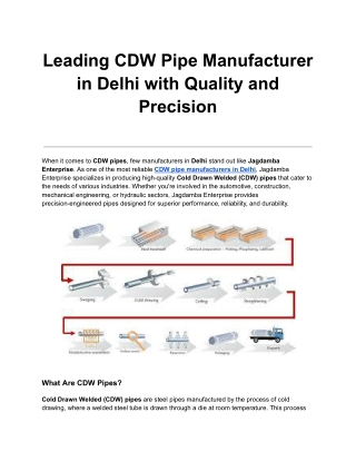 leading cdw pipe manufacturer in delhi with