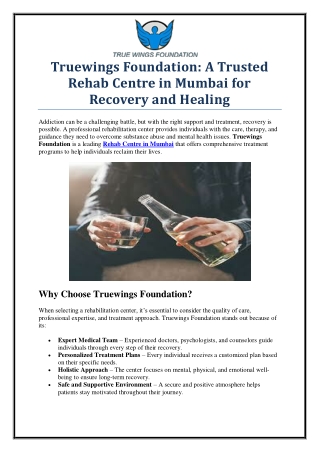 Truewings Foundation – Top Rehab Centre in Mumbai