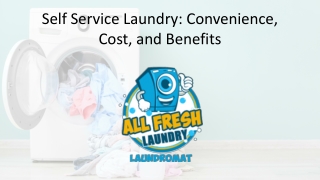 Self Service Laundry Convenience, Cost, and Benefits