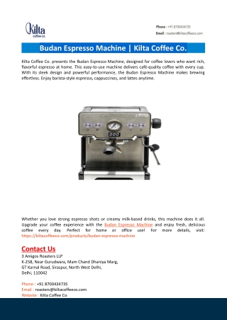Budan Espresso Machine