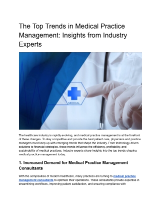 The Top Trends in Medical Practice Management_ Insights from Industry Experts