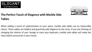 The Perfect Touch of Elegance with Marble Side Tables