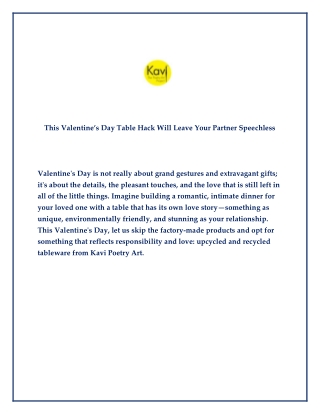 This Valentine’s Day Table Hack Will Leave Your Partner Speechless