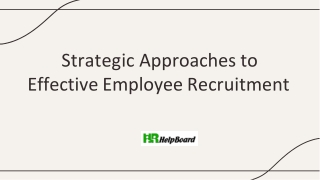 strategic approaches to effective employee recruitment