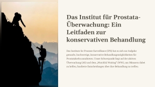 das institut f r prostata berwachung