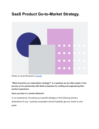 SaaS Product Go-to-Market Strategy