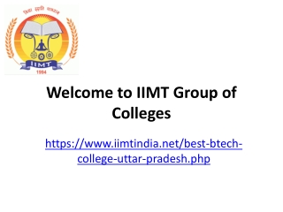 welcome to iimt group of colleges