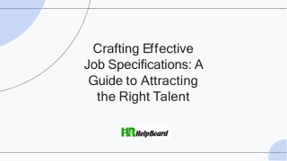 crafting e ff ective job specifications a guide