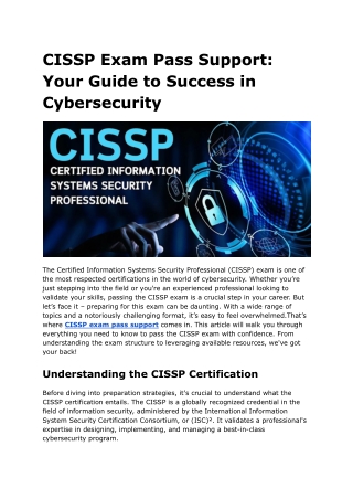 cissp exam pass support your guide to success