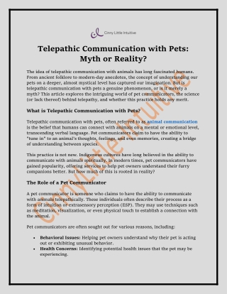 Telepathic Communication with Pets: Unlocking the Silent Language of Animals
