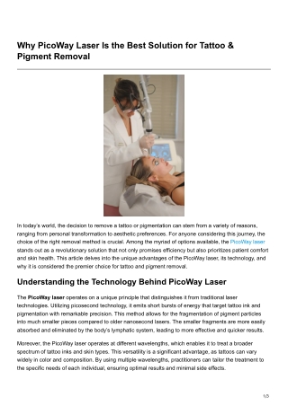 why picoway laser is the best solution for tattoo