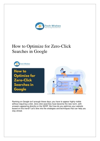 how to optimize for zero click searches in google