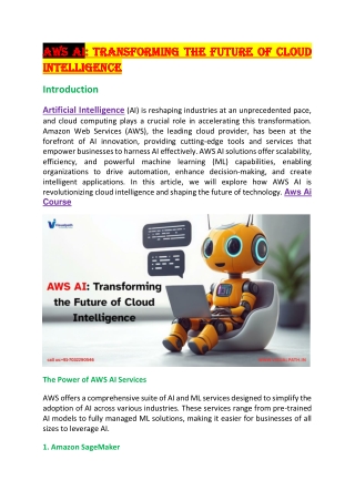 aws ai aws ai transforming the future of cloud