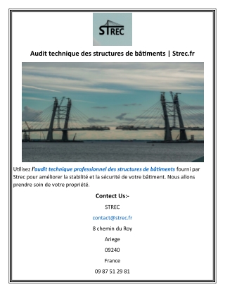 audit technique des structures de b timents strec
