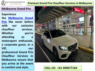 Premium Grand Prix Chauffeur Services in Melbourne