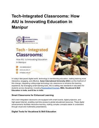 Tech-Integrated Classrooms_ How AIU is Innovating Education in Manipur