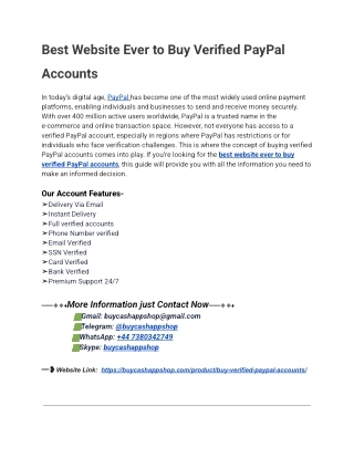 Top Website To Buy Verified PayPal Accounts in USA Profile