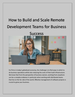 how to build and scale remote