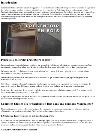 Comment Utiliser des Présentoirs en Bois dans une Boutique Minimaliste?