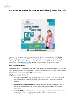 paint by numbers for adults and kids paint