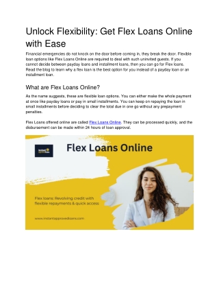 unlock flexibility get flex loans online with ease