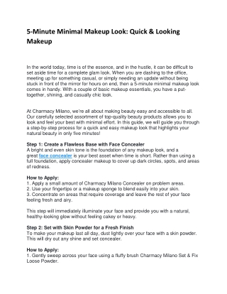 5-Minute Minimal Makeup Look: Quick & Looking Makeup