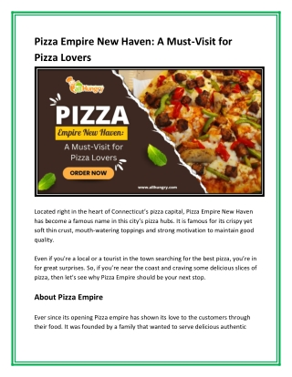 Pizza Empire New Haven: A Must-Visit for Pizza Lovers