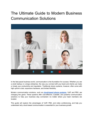 The Ultimate Guide to Modern Business Communication Solutions