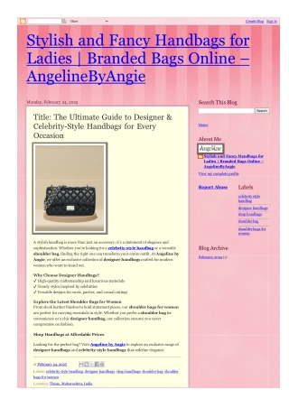 Designer & Celebrity Style Handbags – AngelineByAngie Collection