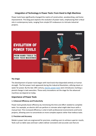 integration of technology in power tools from
