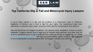 Top California Slip & Fall and Motorcycle Injury Lawyers