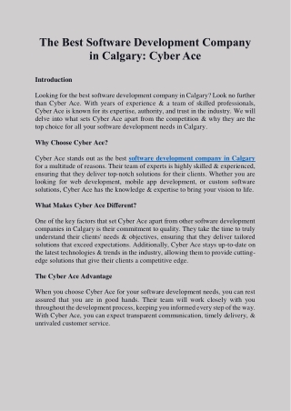 The Best Software Development Company in Calgary