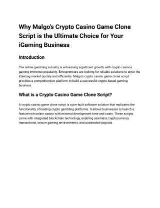 crypto casino clone script