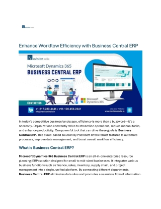 Enhance Workflow Efficiency with Business Central ERP
