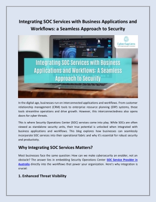 integrating soc services with business