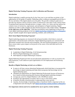 digital marketing training programs with