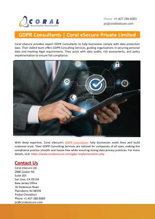 GDPR Consultants-Coral eSecure