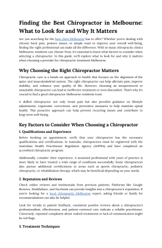finding the best chiropractor in melbourne what