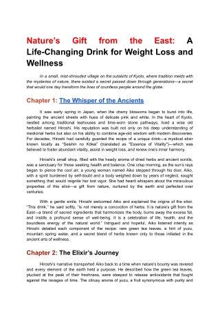 Nature’s Gift from the East A Life-Changing Drink for Weight Loss and Wellness