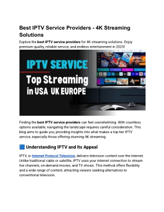 best iptv service providers 4k streaming solutions