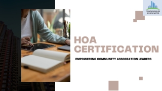 HOA Certification Courses in Florida