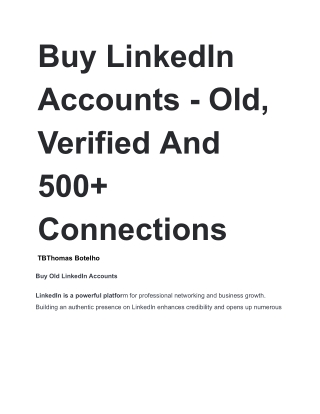 Buy LinkedIn Accounts - Old, Verified And 500  Connections