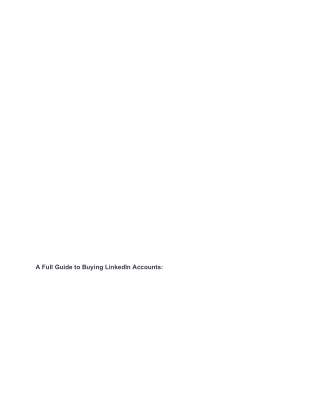 a full guide to buy linkedin accounts